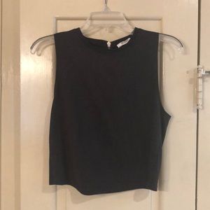 Zara suede black cropped tank